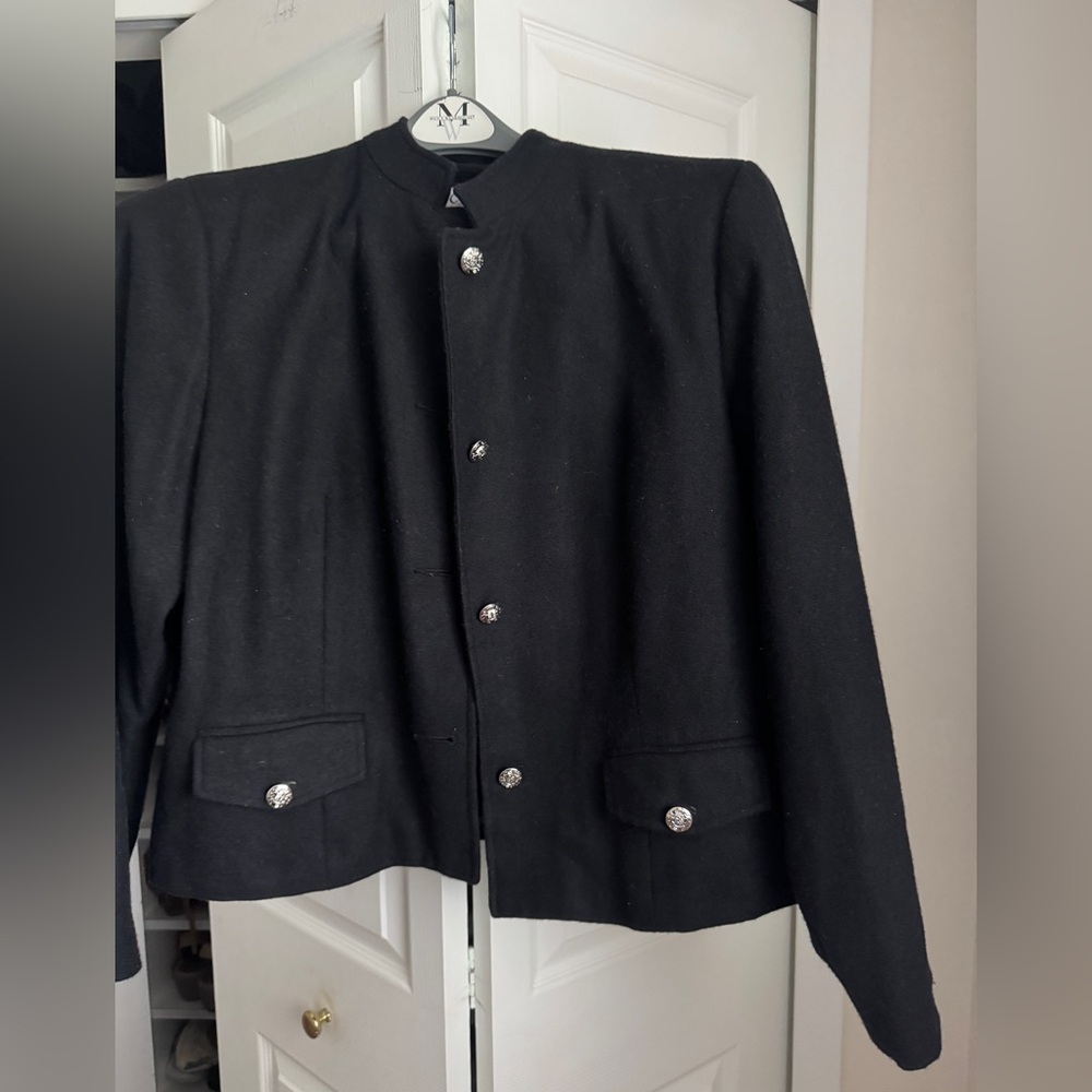 CXT Classic Black 100% wool women’s Jacket with Silver Buttons